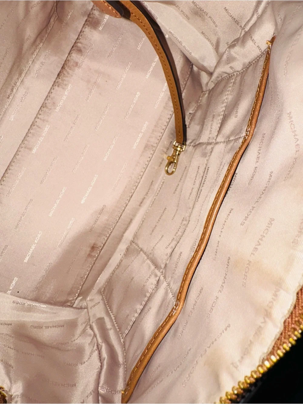 Michael Kors Floral Appliqué Satchel with Pink & White Flower